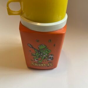 Vintage Orange and Yellow muppet babies 1981 thermos